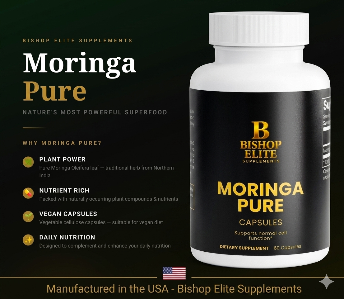Moringa Oleifera Capsules — Pure Leaf Powder | 60 Veggie Caps