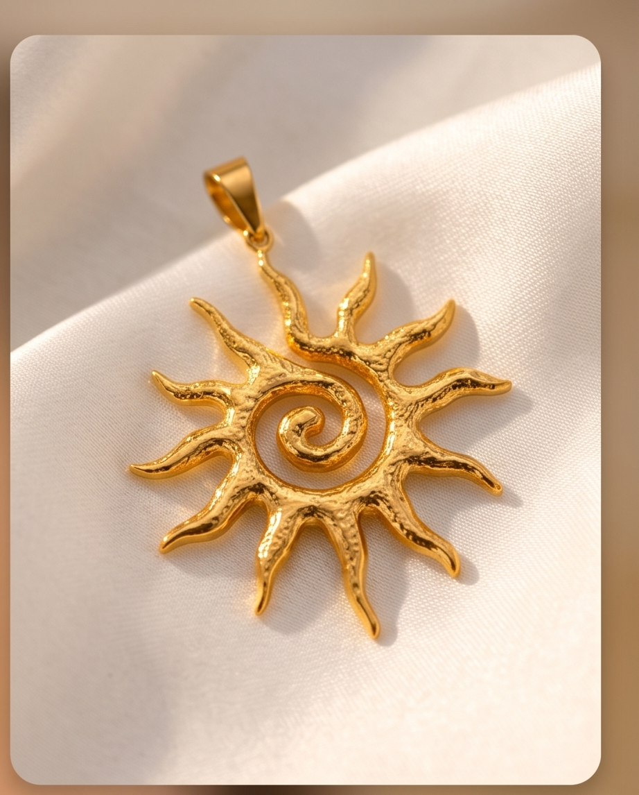 Woman wearing a white top and sun-shaped earrings outdoors. Bishop X 