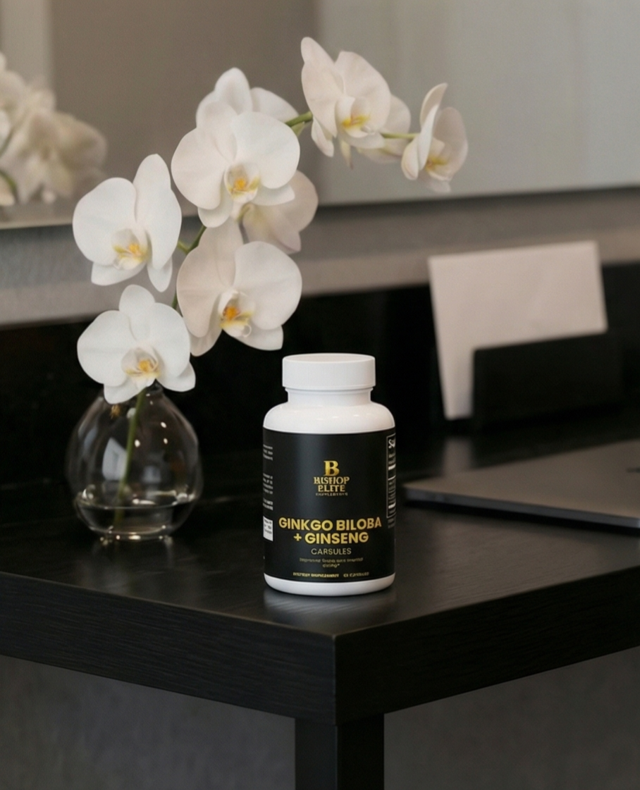 Ginkgo Biloba & Red Asian Ginseng   Standardized Herbal Blend   24% Flavones & 7% Ginsenosides | 60 Capsules